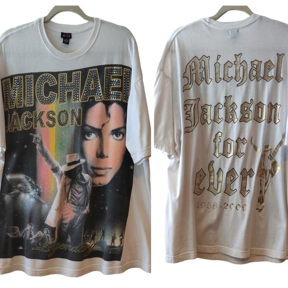 Michael Jackson Forever Unisex Lengendary 1958-2009 Memorial T-Shirt Top XL - Picture 1 of 9